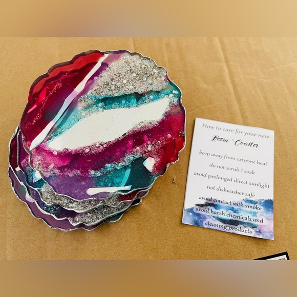 Coasters for Drinks,Coasters Set of 4,Holder for Cold Drinks Wine Mugs and Cups - Picture 5 of 6